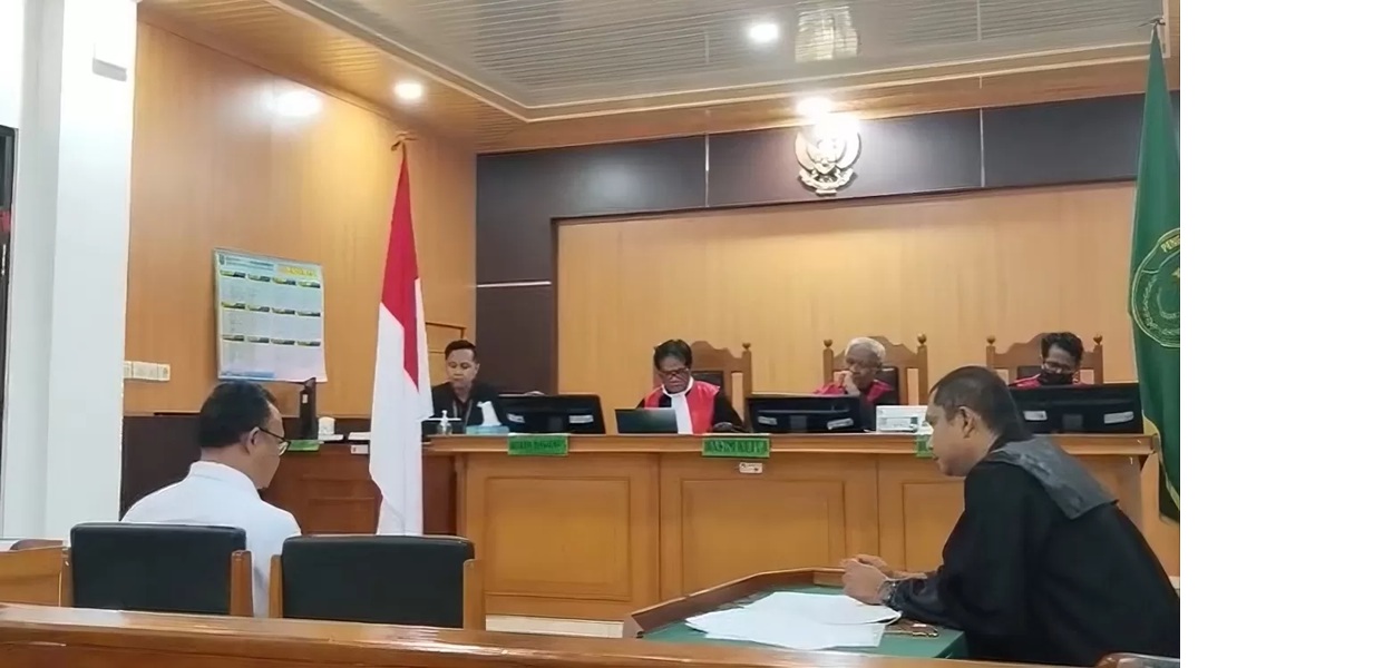 Agus Noor Riyadi, eks polisi menjalani sidang.AGUS JAYA/KALTENG POS 