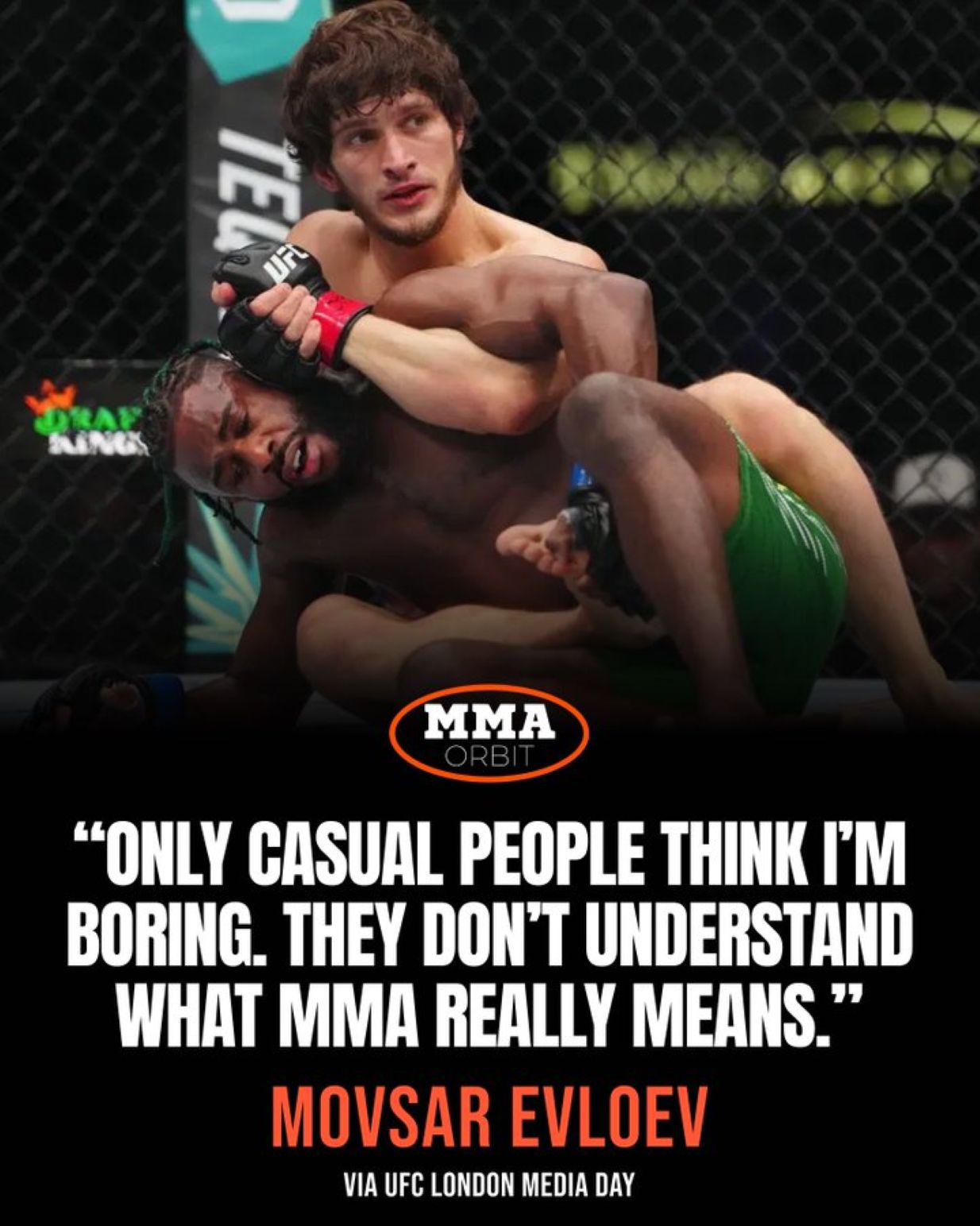 Movsar saat mengalahkan Aljamain Sterling lewat dominasi gulat.
