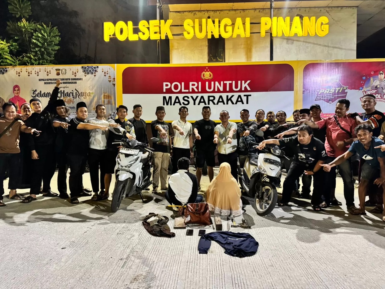 Tim gabungan Jatanras Polresta Samarinda, Jatanras Polda Kaltim, serta Unit Reskrim Polsekta Sungai Pinang dan Polsekta Samarinda Ulu amankan dua pelaku mutilasi. (ist)