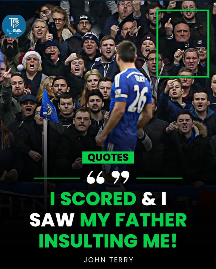 John Terry dibully oleh ayahnya sendiri saat mencetak gol.