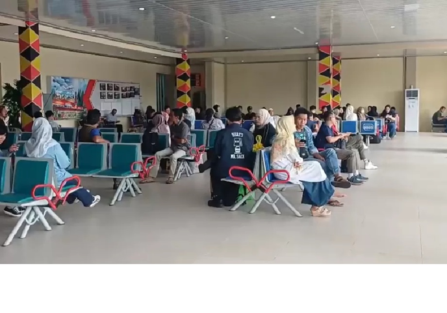 Suasana di Bandara H Asan Sampit pada momen libur Lebaran 2026, Selasa (24/3). (istimewa/bandara h asan sampit) 