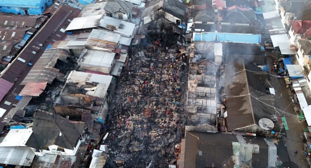  Lokasi kebakaran di Pasar Segiri Samarinda.