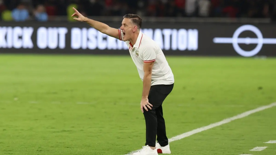 Pelatih Timnas Indonesia John Herdman pada pertandingan melawan Saint Kitts &amp;amp; Nevis dalam di FIFA Series 2026, Stadion Utama Gelora Bung Karno, Jumat (27/3/2026). (Dery Ridwansah/ JawaPos.com)  