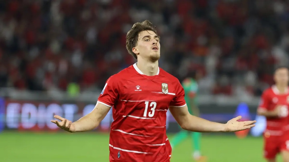 Selebrasi gol dari Mauro Zijlstra ke gawang Saint Kitts &amp;amp; Nevis dalam laga FIFA Series 2026 di Stadion Utama Gelora Bung Karno, Jumat (27/3/2026). (Dery Ridwansah/ JawaPos.com)  