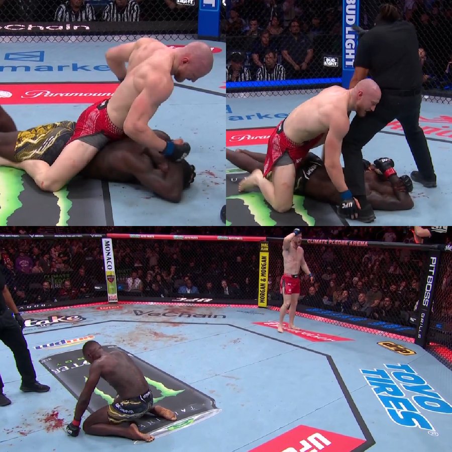 Israel Adesanya kalah dari Joe Pyfer. (MMA JUNKIE)