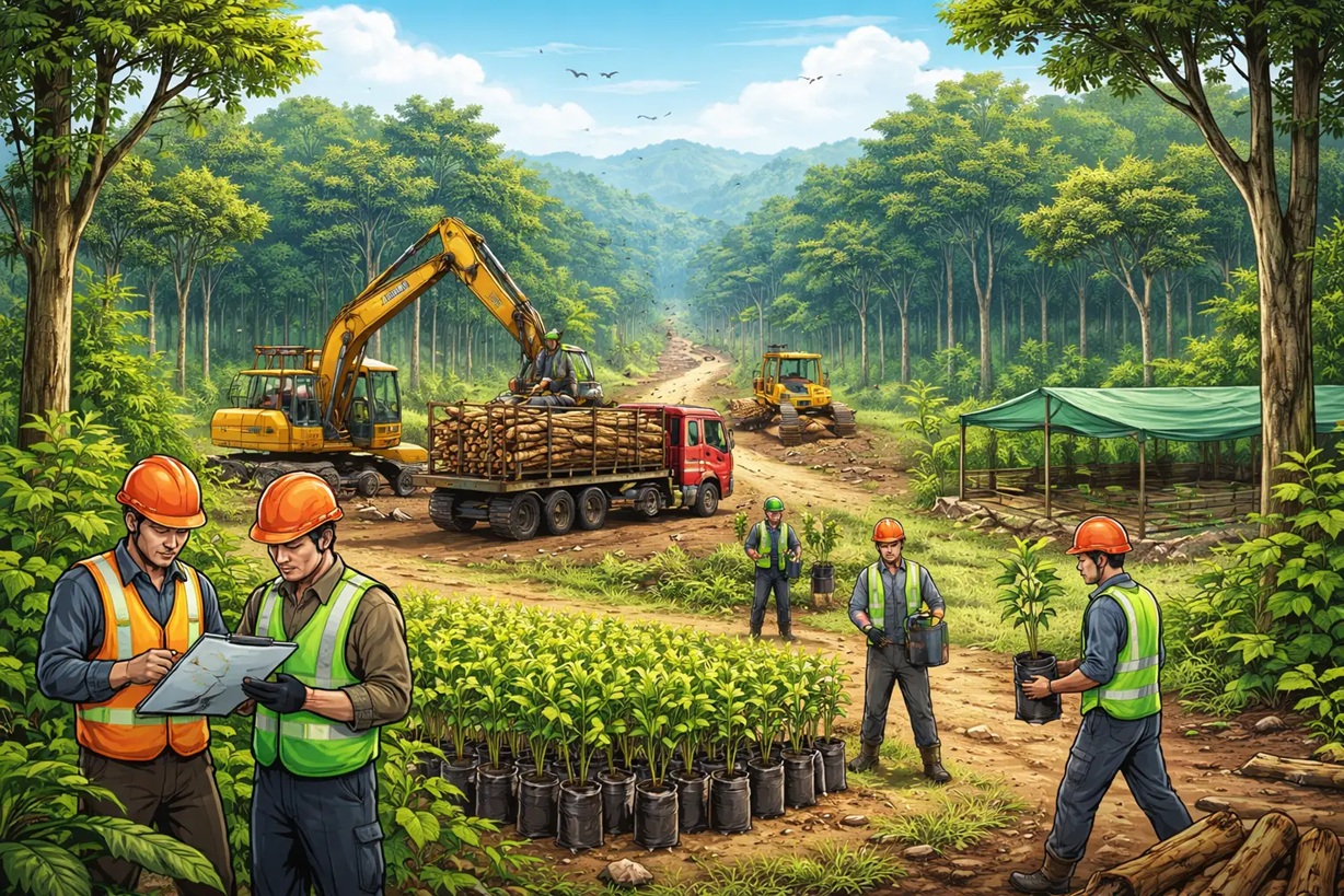 ilustrasi sektor kehutanan.