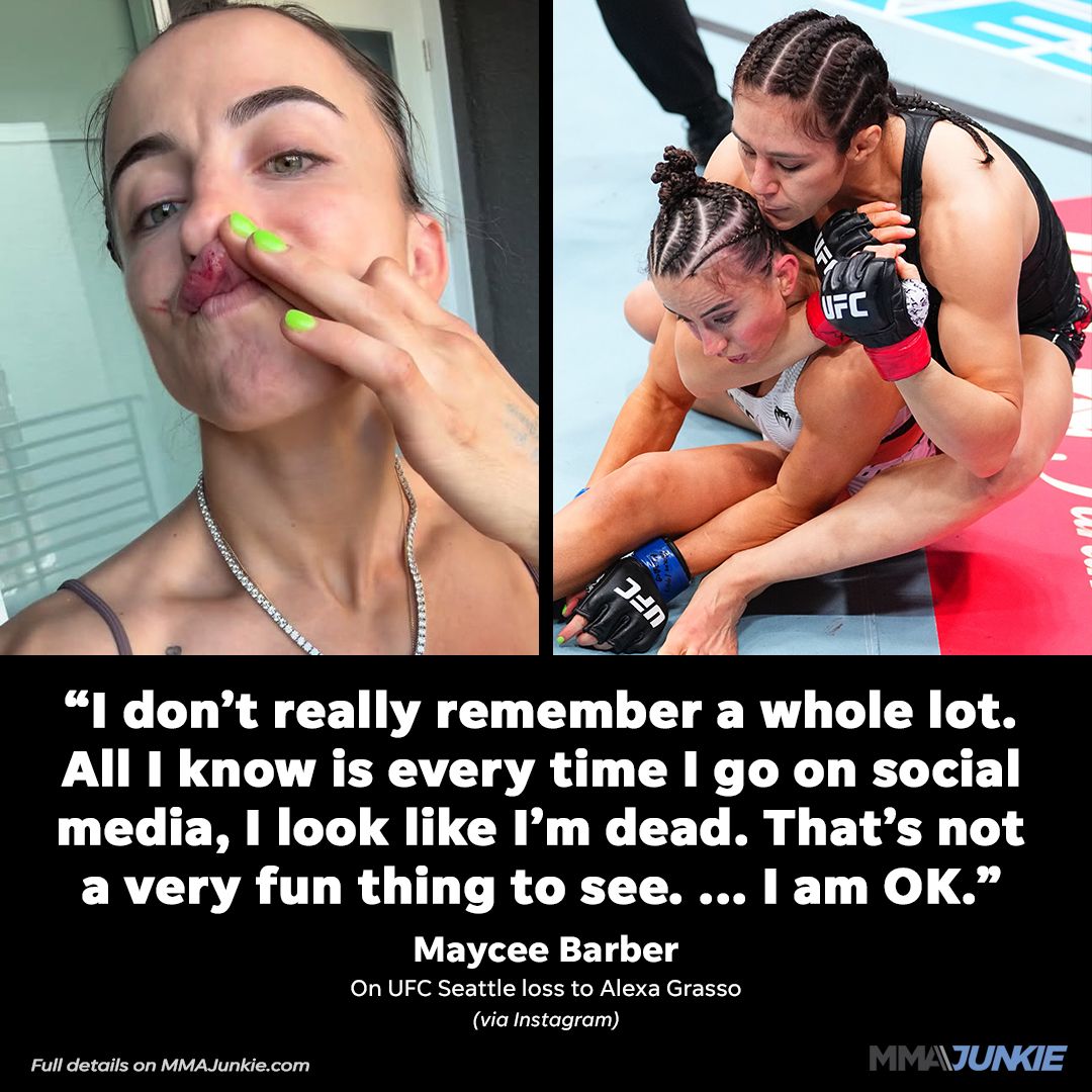 Maycee Barber usai kekalahannya atas Alexa Grasso.