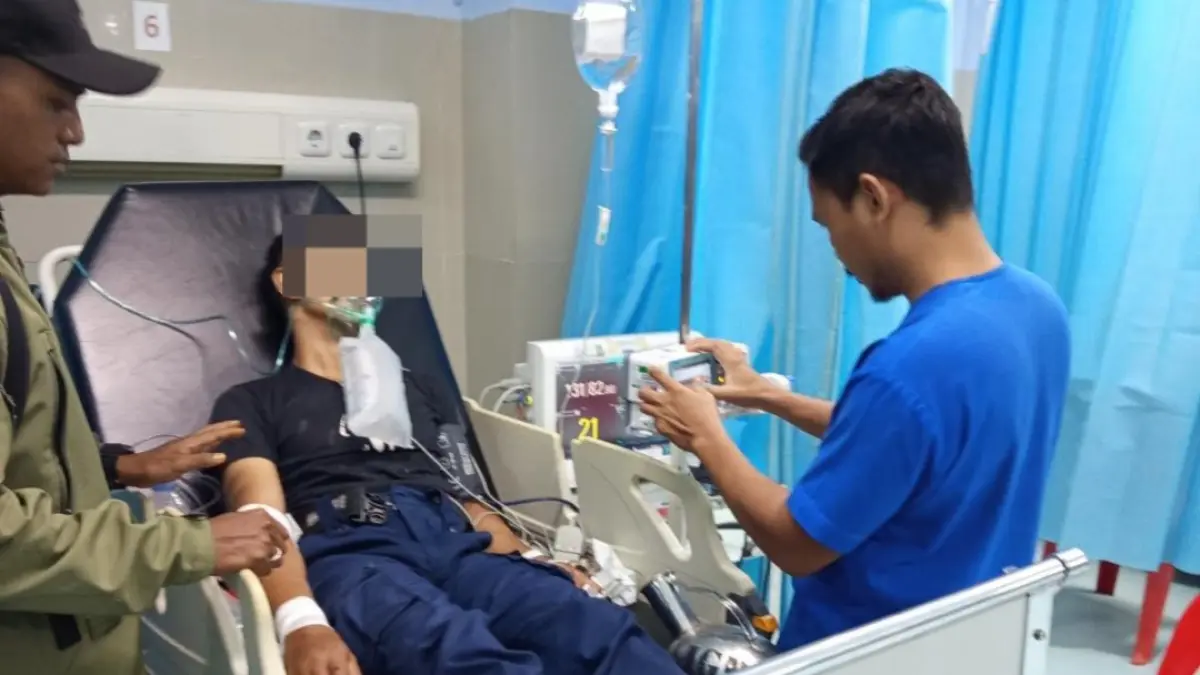 Salah satu korban gigitan ular di Samarinda.