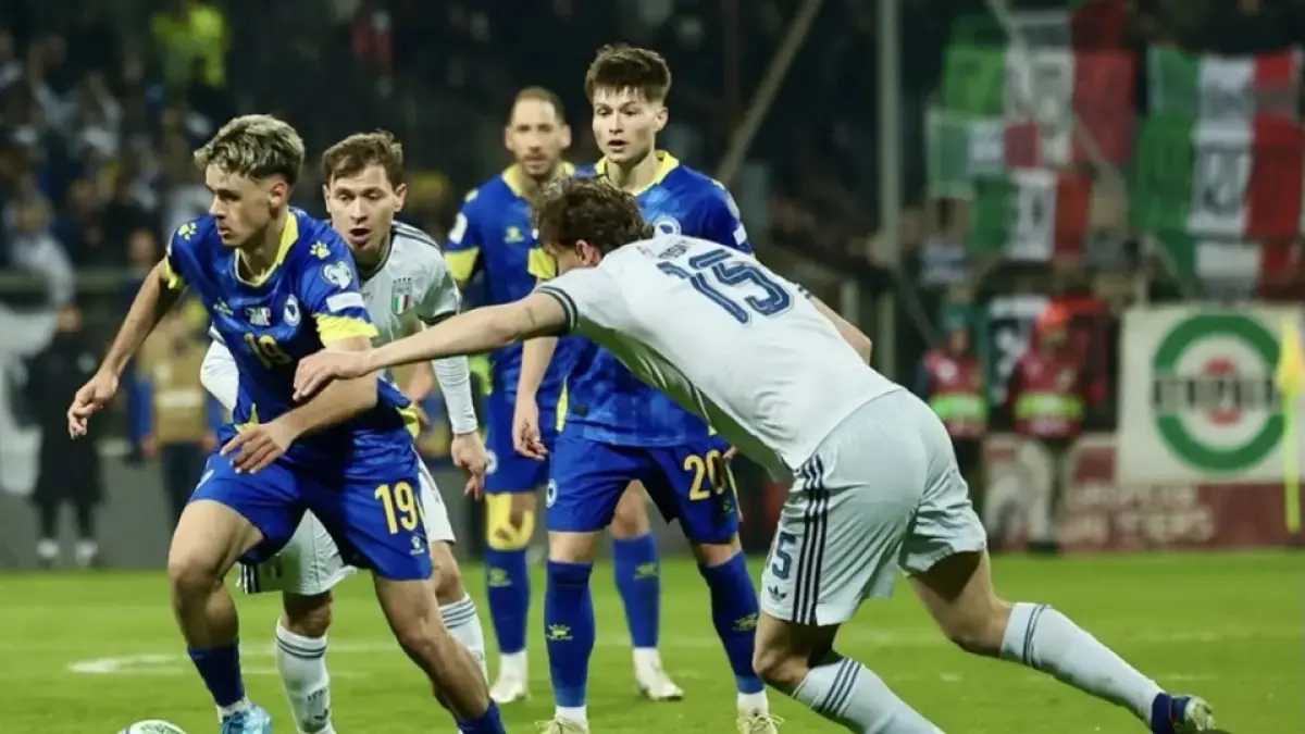 Laga Bosnia-Herzegovina kontra Italia yang dimenangi Bosnia dan membawa mereka lolos ke Piala Dunia 2026. (Dok. Instagram/@reprezentacija.ba)

