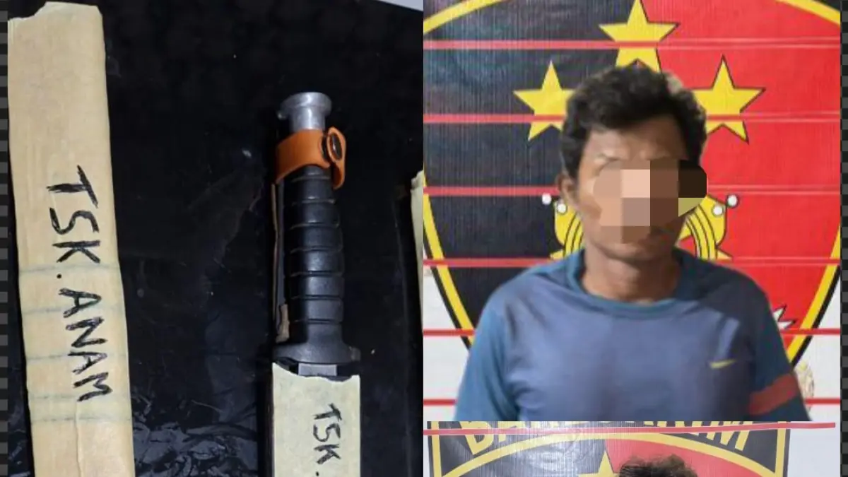 Tersangka dan barang bukti.