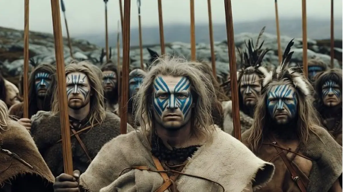 Ilustrasi pejuang Skotlandia.