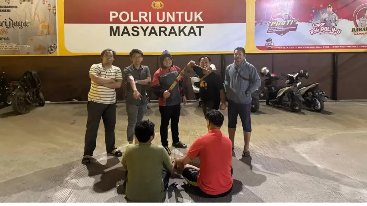 Dua pemuda berinisial BC dan YA diamankan polisi usai melakukan pengancaman dengan senjata tajam dan penganiayaan di kawasan Sungai Pinang, Samarinda. 