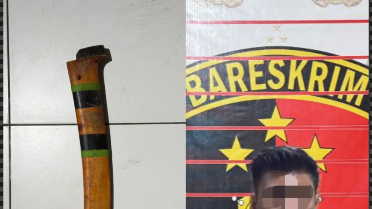 Tersangka dan barang bukti.