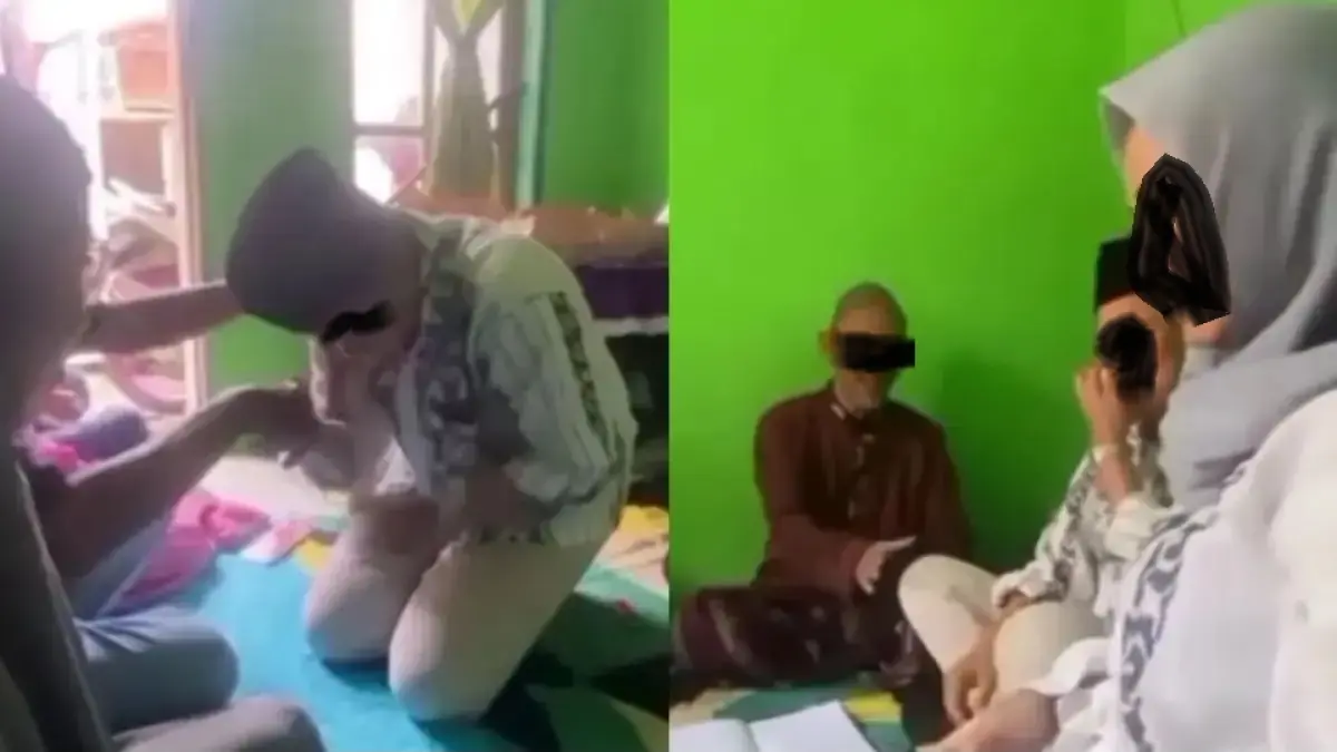 Video pernikahan viral antara IA , warga Malang dengan Rey yang ternyata seorang wanita. (Instagram/@99channel_)