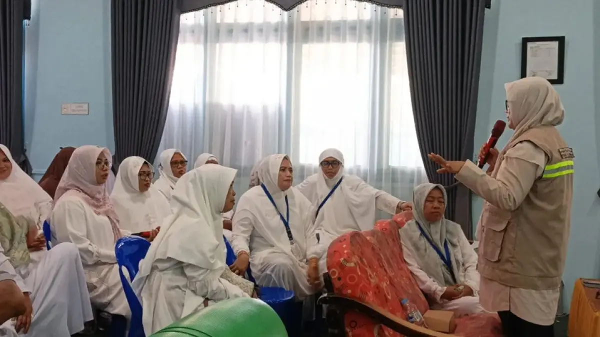 Jamaah haji Kaltara saat mengikuti manasik haji. FOTO: KEMENHAJUM KALTARA
