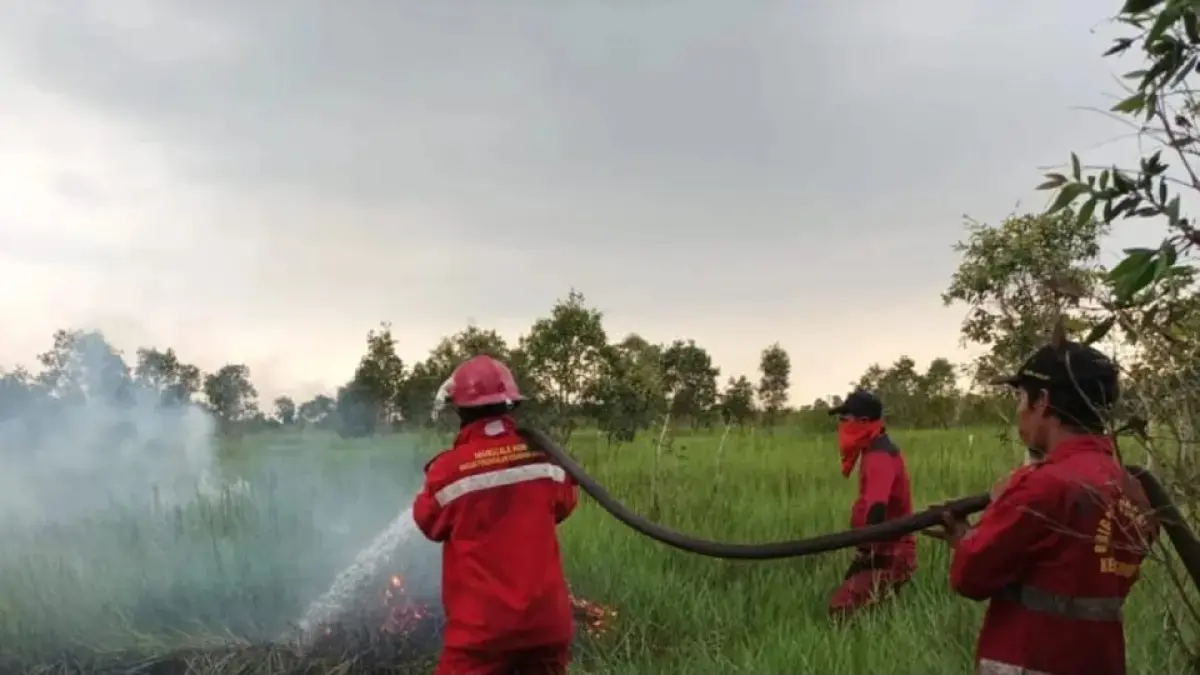 Manggalaagni Kalimantan V/Banjar melakukan Pemadaman Karhutla di wilayah Kelurahan Palam kecamatan Cempaka Kota Banjarbaru, Juli 2025 lalu, 