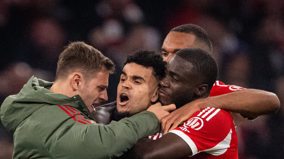 Luis Diaz dkk rayakan kemenangan.