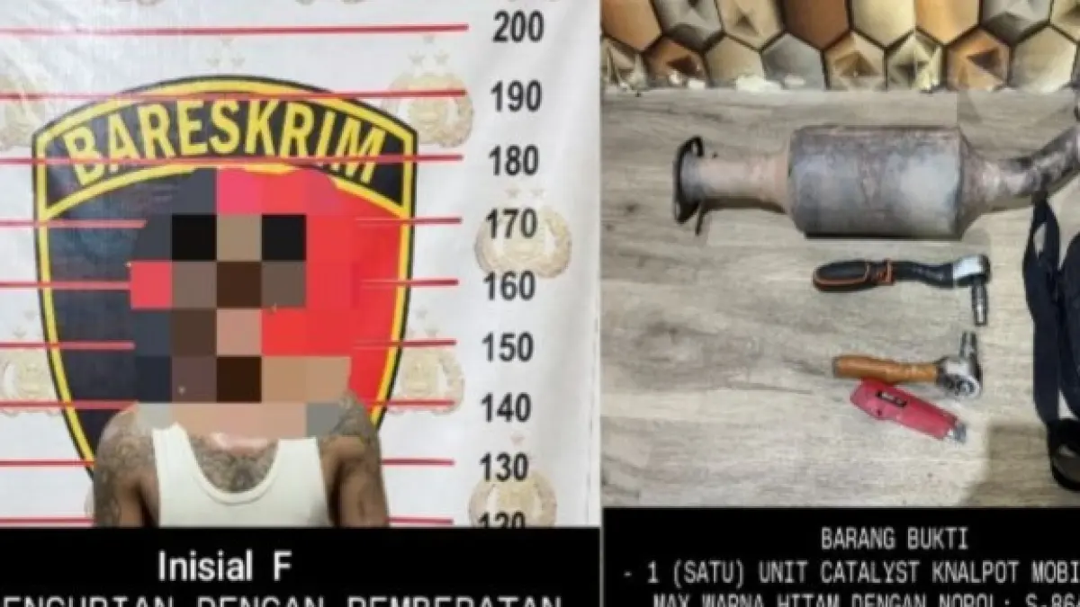 Tersangka dan barang bukti.