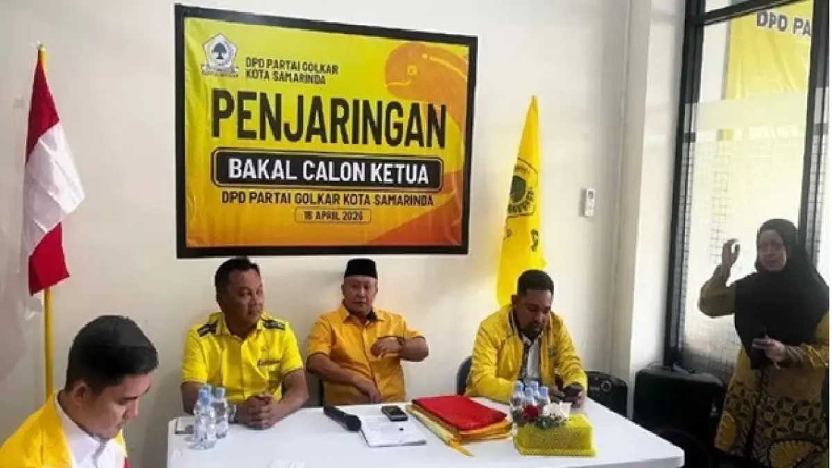 Panitia Musda Golkar Samarinda menunda pelaksanaan dari yang harusnya digelar pada Sabtu (18/4/2026) ini. Suasana pendaftaran calon ketua.
