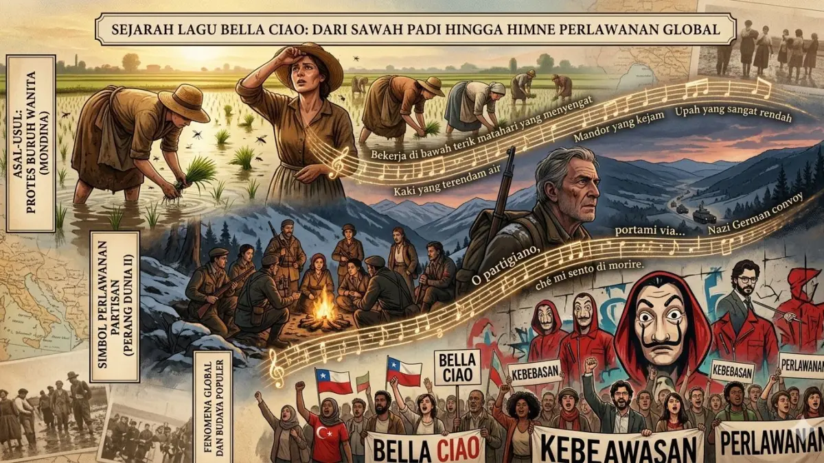 infografis lagu Bella Ciao