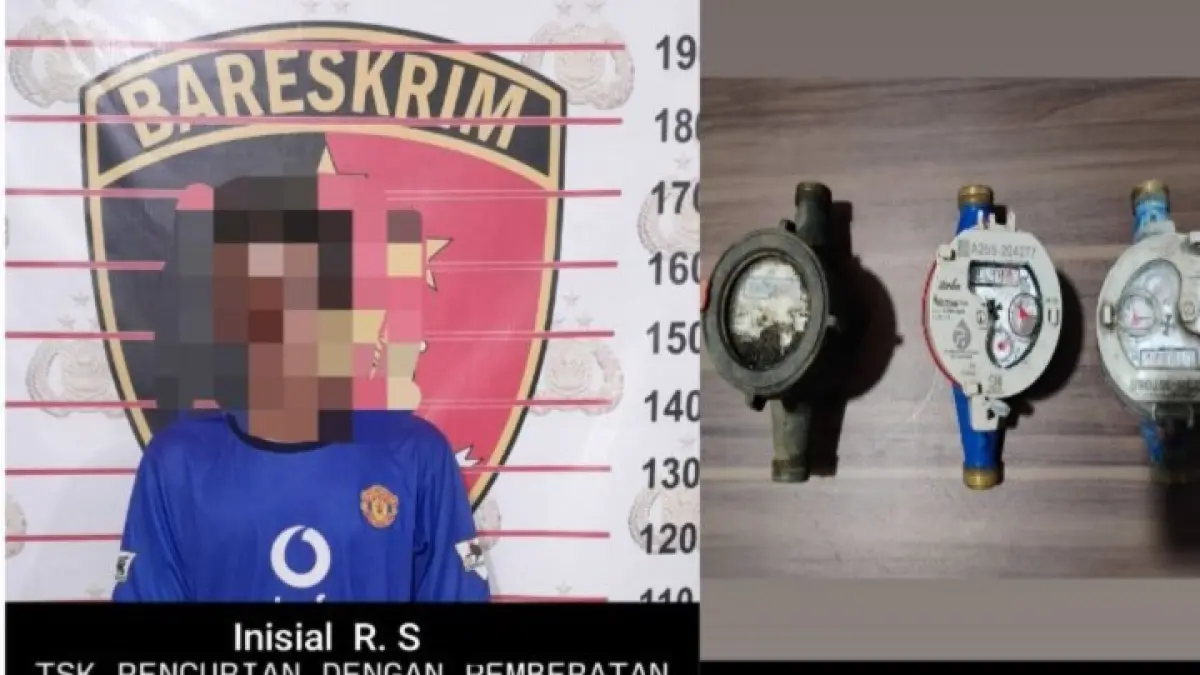 Tersangka dan barang bukti.