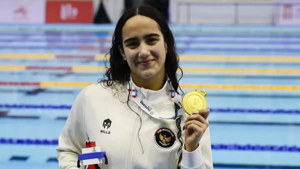 Perenang putri Indonesia, Masniari Wolf meraih medali emas SEA Games 2025. (Dok. Masniari Wolf)