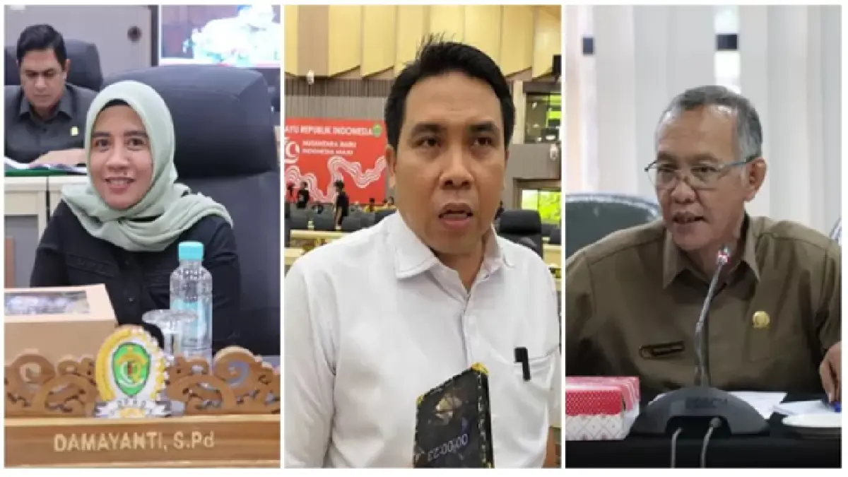 Ketua Fraksi Partai Kebangkitan Bangsa (PKB) DPRD Kaltim, Damayanti, Ketua Fraksi Golkar Kaltim, M Husni Fakhruddin, Ketua Fraksi PDI Perjuangan DPRD Kaltim, Muhammad Samsun.