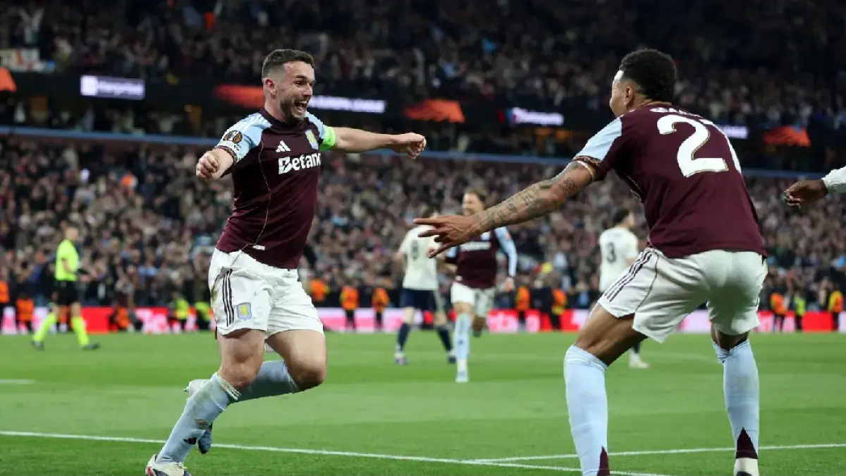 Pemain Aston Villa merayakan keberhasilan lolos ke final Liga Europa musim ini. (Dok.Aston Villa)