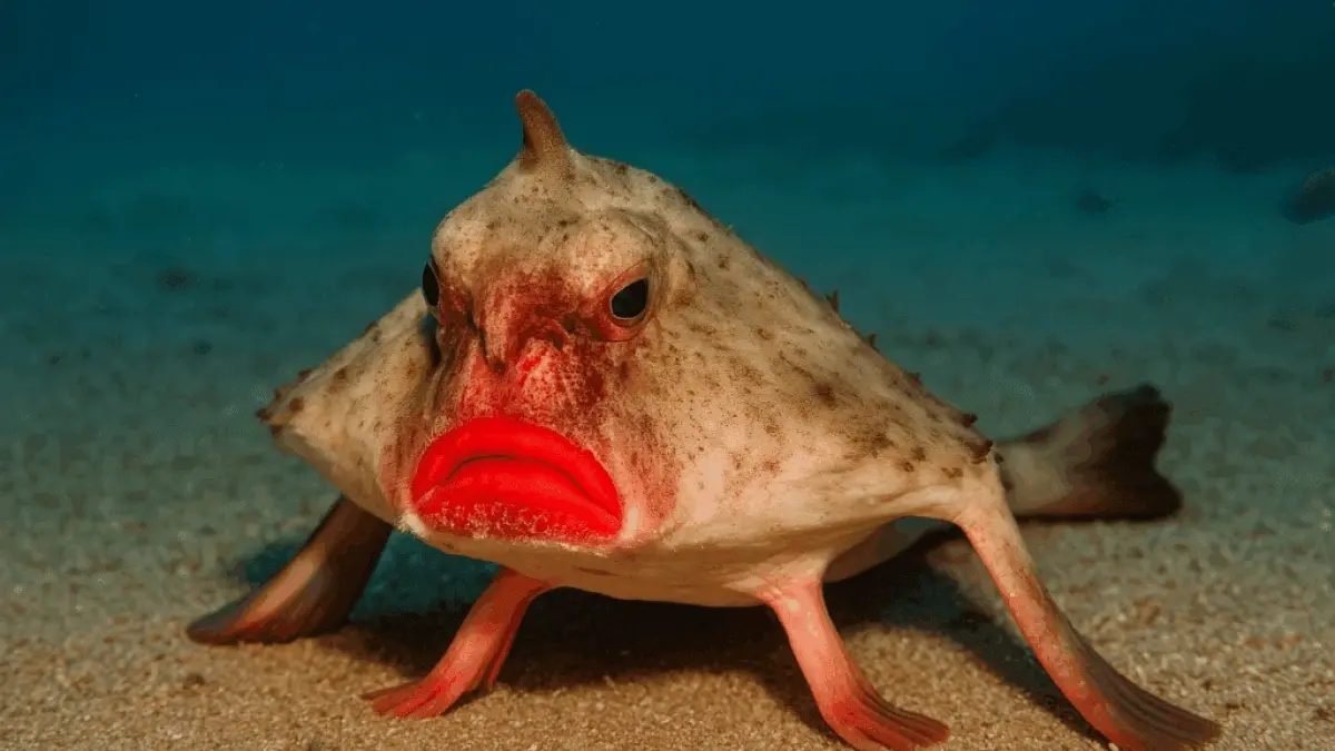 Red-lipped Batfish atau yang kerap dijuluki sebagai "Ikan Menor".