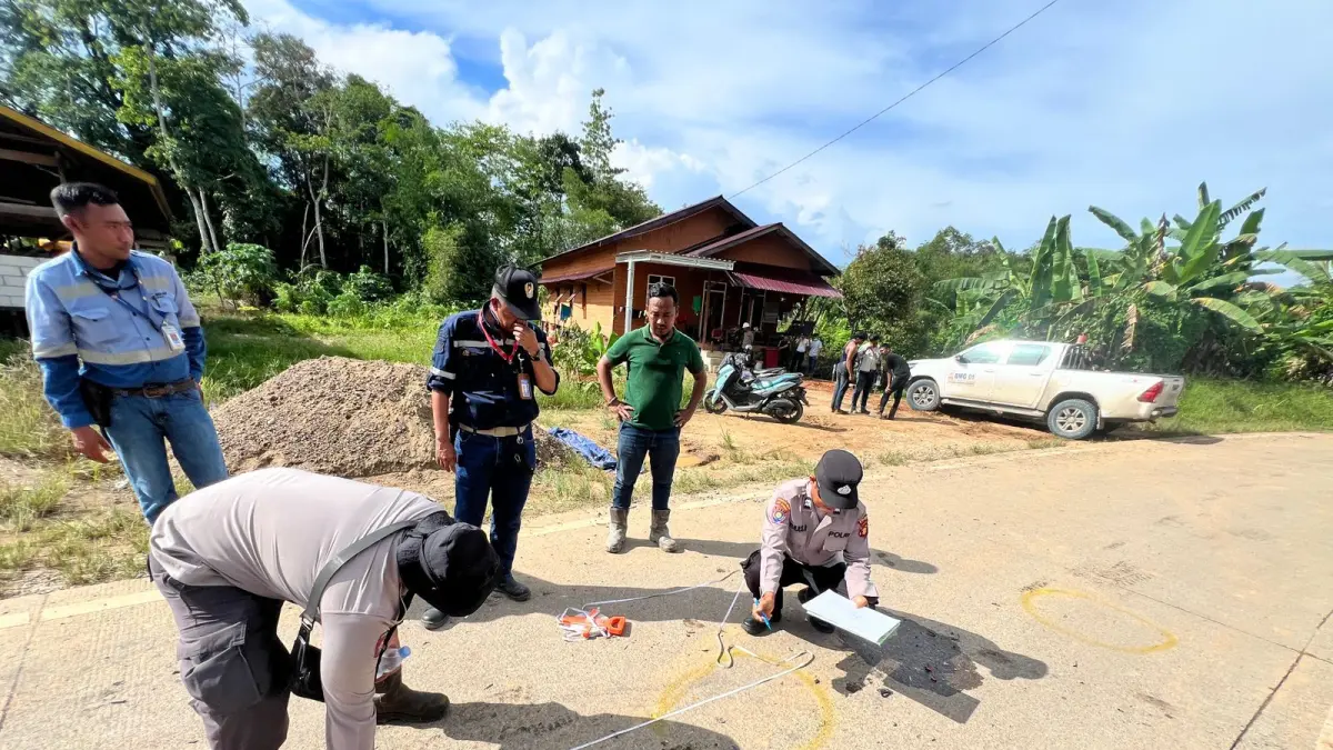 Olah TKP yang dilakukan personil Polsek Tabang.