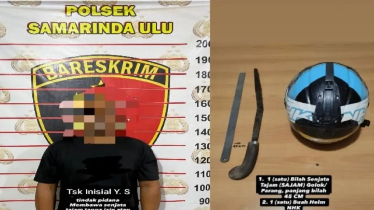 Tersangka dan barang bukti.