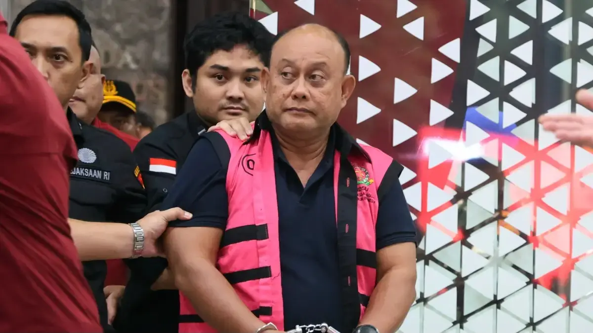 Mantan kepala Dadan Hindayana resmi di tahan Kejaksaan Agung, Jakarta, Rabu (3/6/2026). (Dery Ridwansah/ JawaPos.com)