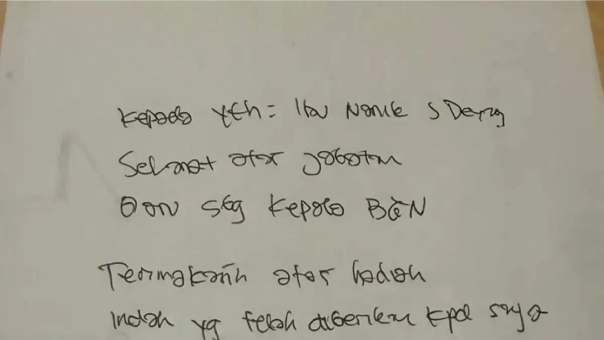 Surat bernada satir yang ditulis eks Wakil Kepala Badan Gizi Nasional (BGN), Sony Sonjaya untuk Kepala BGN Baru Nanik S Deyang. (Instagram @sonysonjayabd)