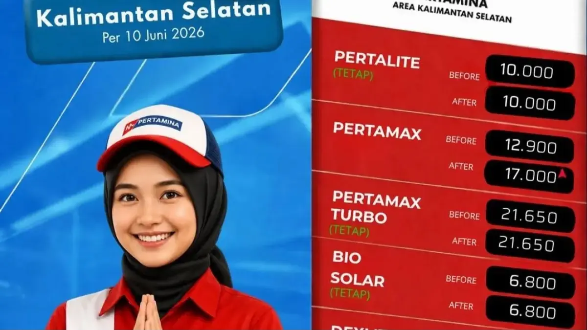 Di Kalsel harga Pertamax jadi 17 ribu.