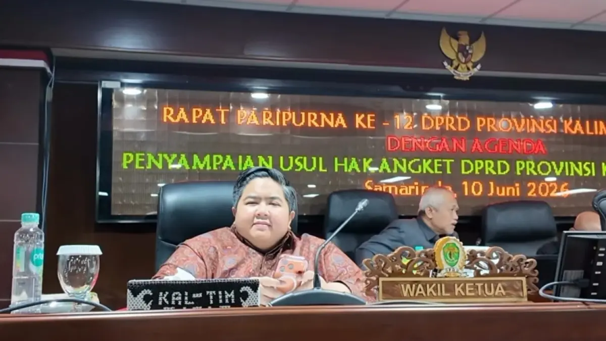 Wakil Ketua DPRD Kaltim Ananda Emira Moeis saat Rapat Paripurna ke 12 DPRD Kaltim dengan Agenda Penyampaian Usulan Hak Angket