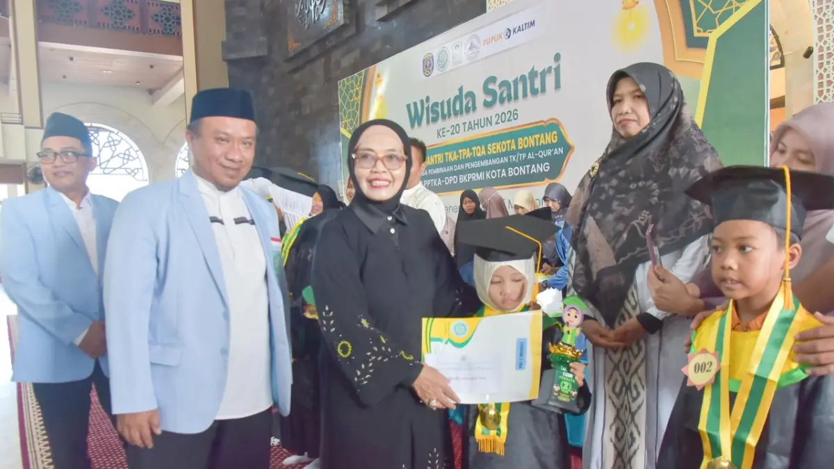 728 santri Taman Kanak-kanak Al-Qur’an (TKA), Taman Pendidikan Al-Qur’an (TPA), dan Ta’limul Qur’an Lil Aulad (TQA) mengikuti Wisuda Santri BKPRMI Kota Bontang Tahun 2026.