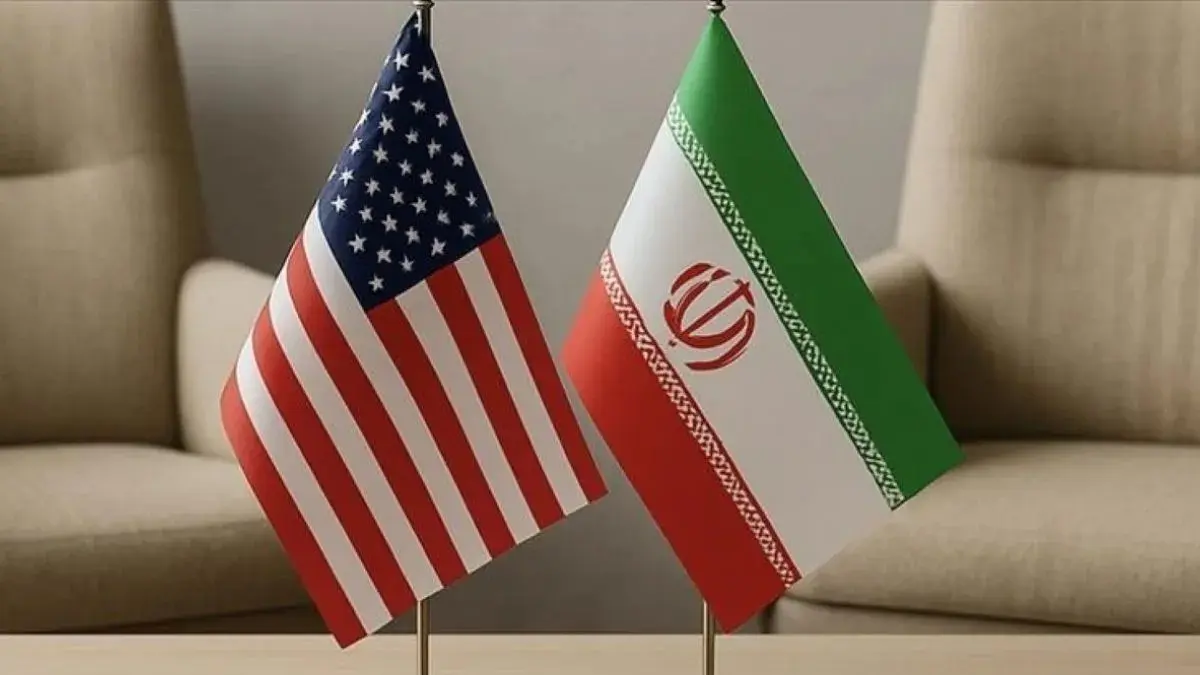 Ilustrasi bendera AS dan Iran.