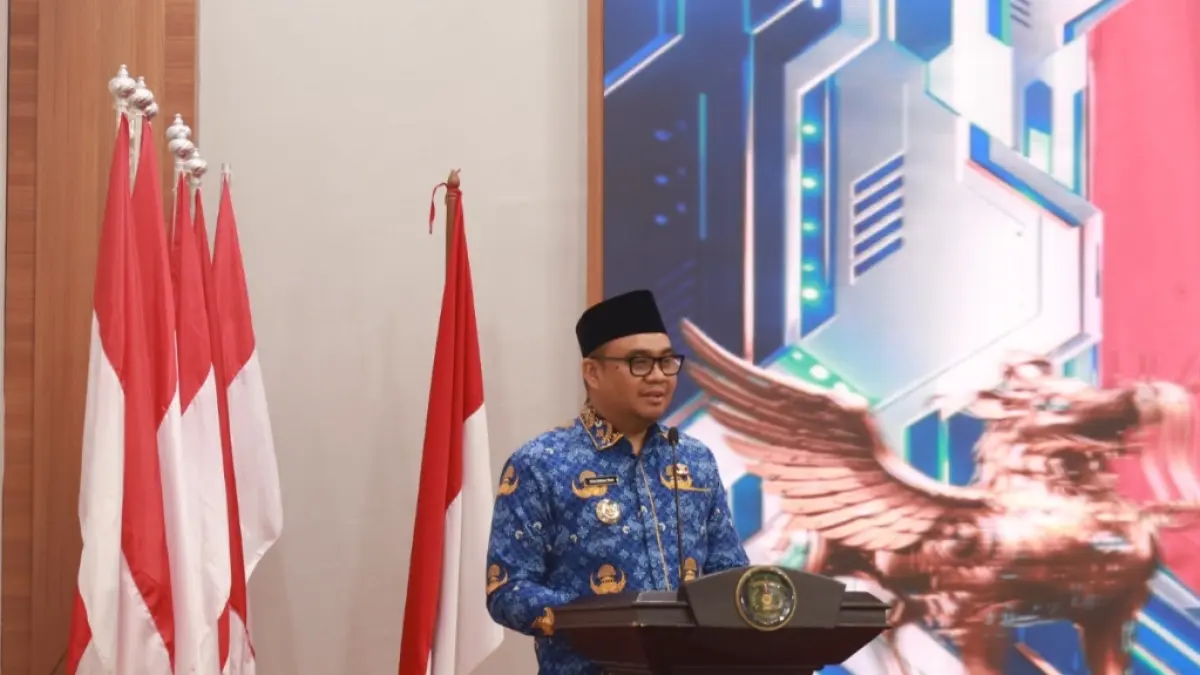 Bupati Kukar Aulia Rahman Basri saat menyampaikan sambutan pada kegiatan peluncuran SP2D Online (Istimewa)