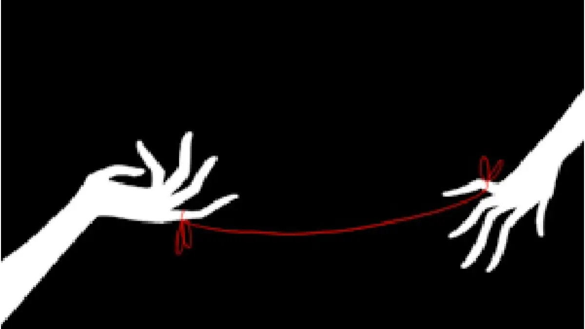 ilustrasi red string theory.