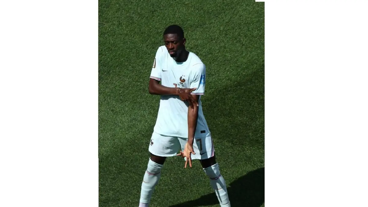 Ousman Dembele dengan selebrasi ala Khvicha Kvaratskhelia.