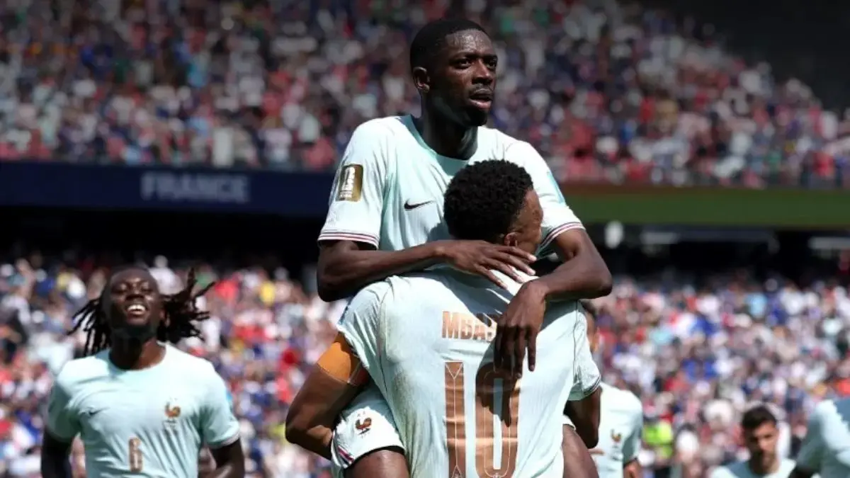Penyerang timnas Prancis Ousmane Dembele cetak hattrick di Piala Dunia 2026. (@FIFAWorldCup/X).