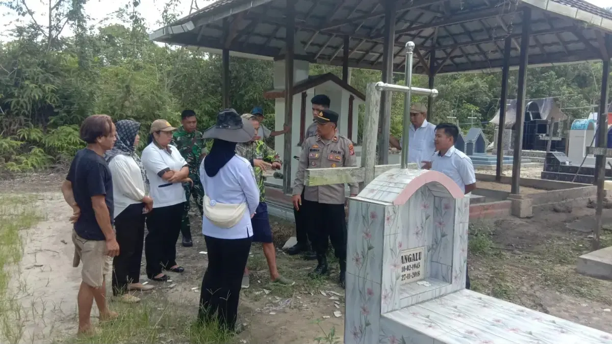 Pihak Forkopimcam Pematang Karau mengecek lokasi.(Humas)