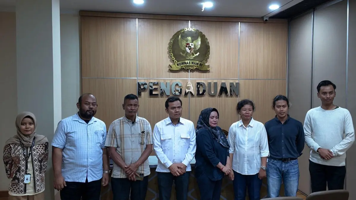 Foto: - Tim Advokasi untuk Keselamatan Rakyat (TAKAR) bersama pejuang lingkungan asal Muara Kate, Kabupaten Paser, Misran Toni, saat audiensi ke Komnas HAM RI