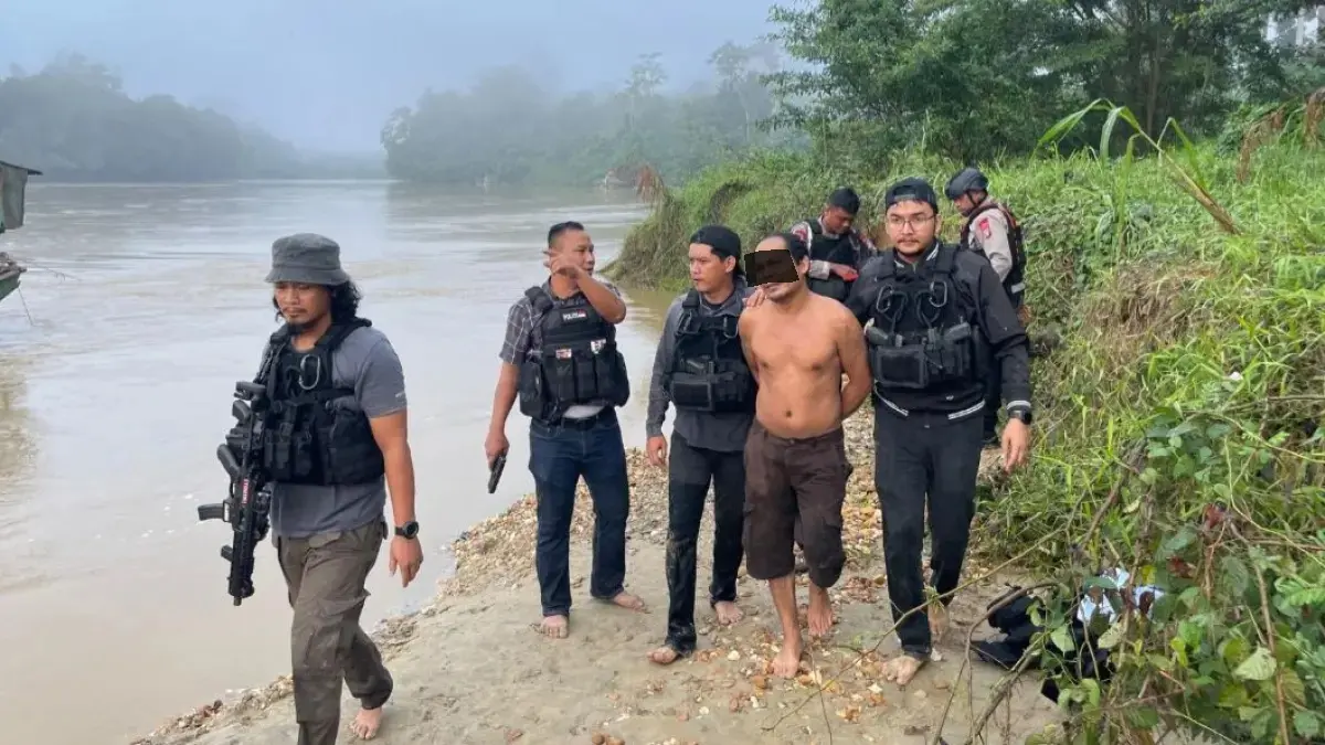 A, terduga pelaku yang membuat Aipda Yudhie Perdana Putra gugur.(Sumber kepolisian)