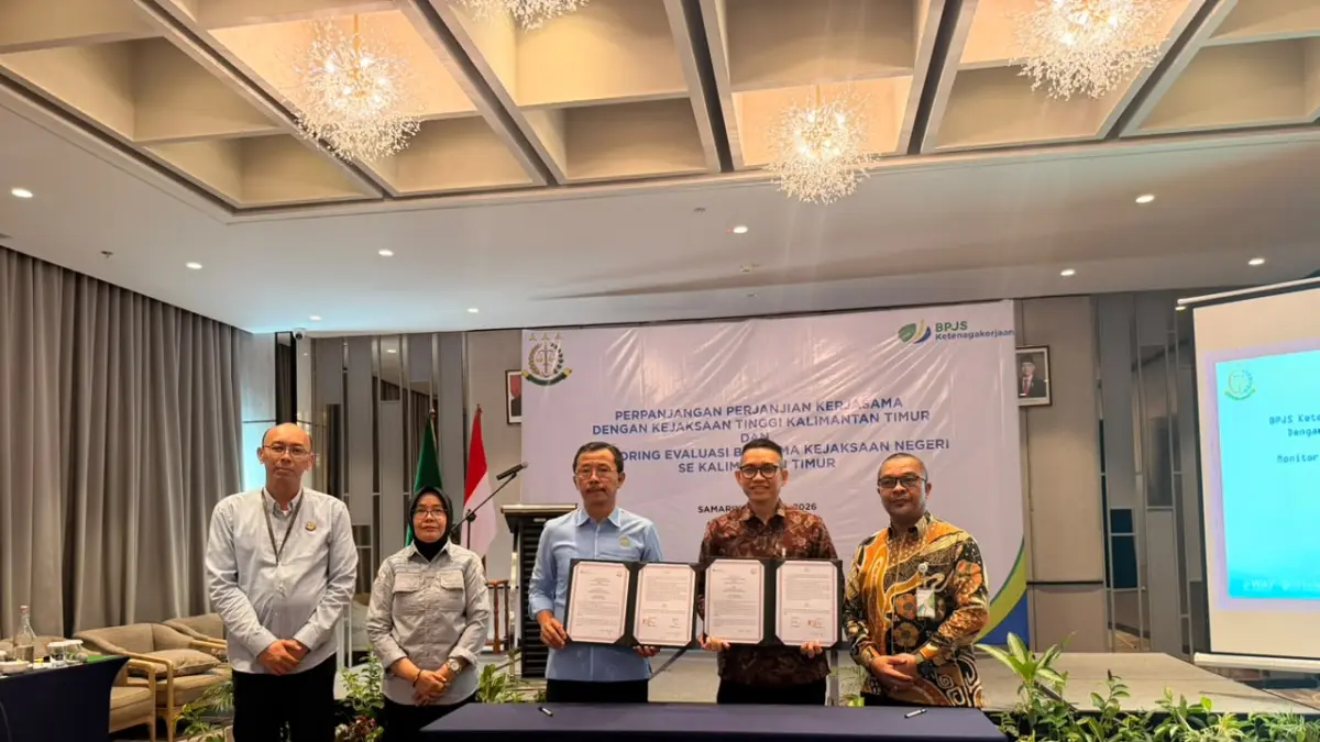  BPJS Ketenagakerjaan Kantor Wilayah Kalimantan bersama Kejaksaan Tinggi Kalimantan Timur resmi memperpanjang Perjanjian Kerja Sama (PKS) sekaligus melaksanakan Monitoring dan Evaluasi. 
