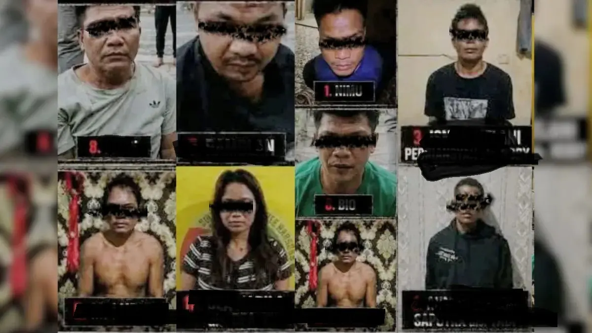 9 orang pelaku yang diamankan dalam peristiwa gugurnya 3 anggota Polri di Tumbang Kalemei. (IST)