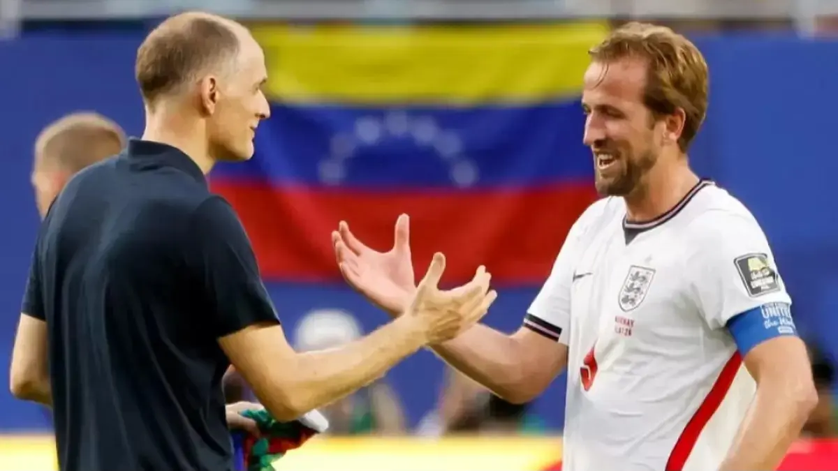 Thomas Tuchel (kiri) dan Harry Kane.