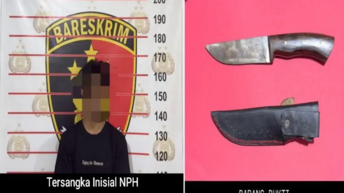 Tersangka dan barang bukti.