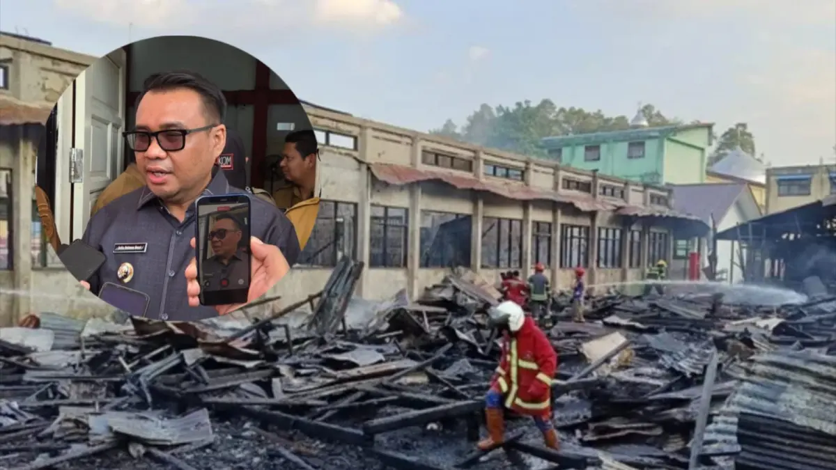 Kebakaran di SDN 002 Loa Janan dan Bupati Kukar Aulia Rahman Basri.