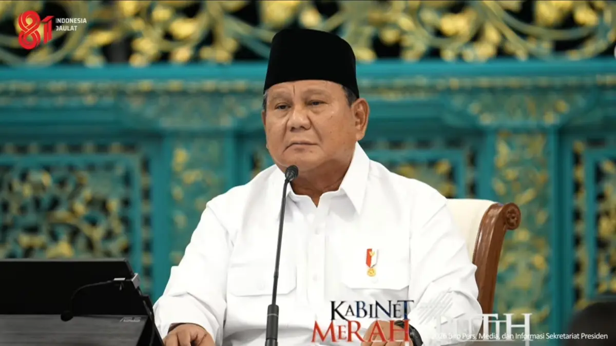 CAPAIAN: Presiden Prabowo saat Sidang Kabinet Paripurna di Istana Kepresidenan, Jakarta, Senin, 20 Juli 2026. ISTIMEWA
